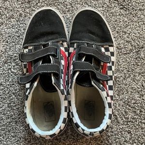 checkered velcro vans